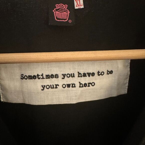 Cupcake International Black and Grey Distressed Cotton Long Sleeve Tunic Size XL - Picture 7 of 7